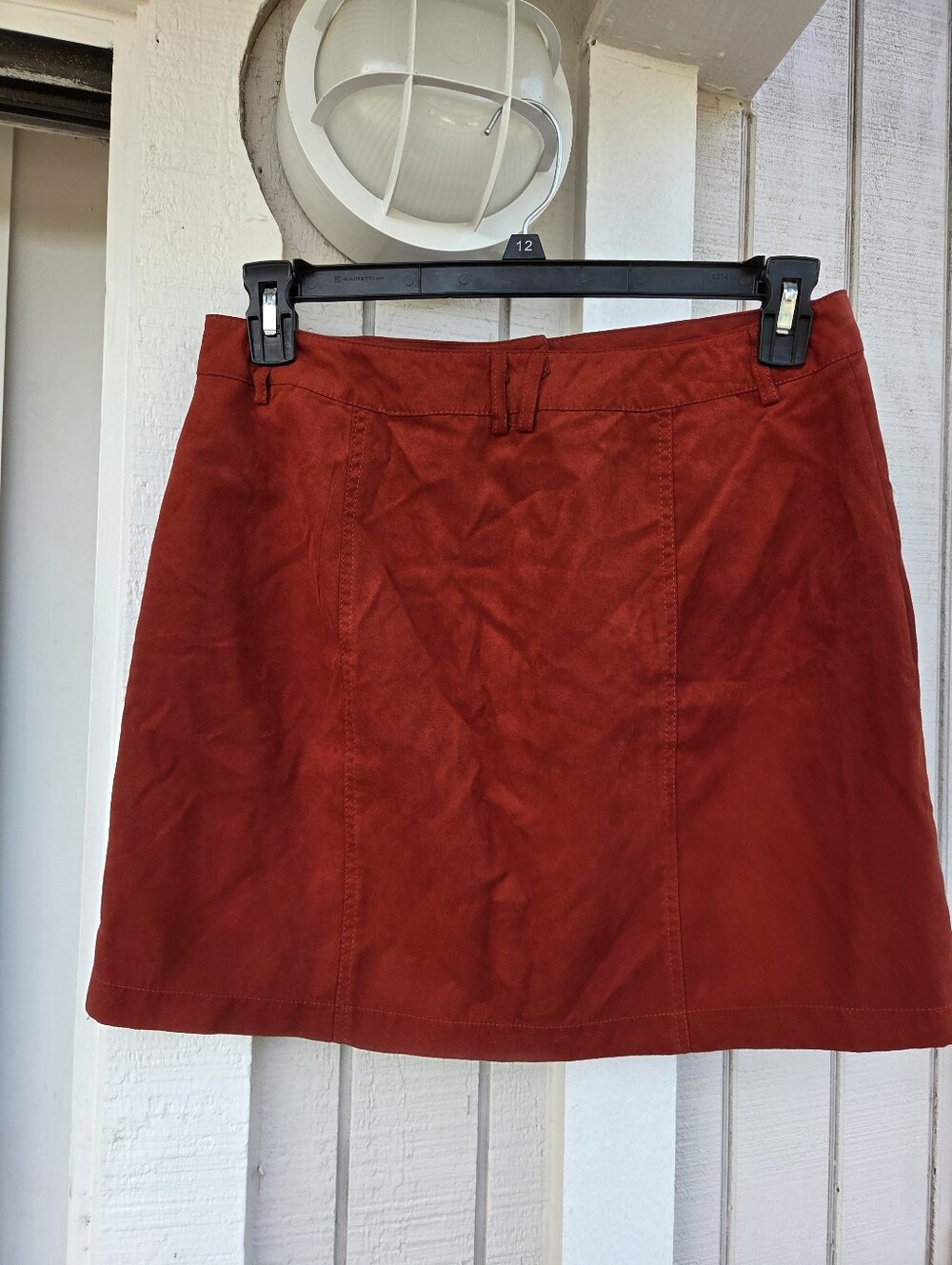 Forever 21 - Red Rust/Button Front Mini Skirt - Size Large - Picture 10 of 12